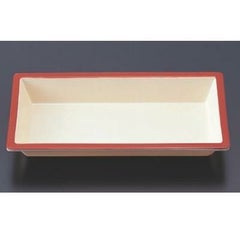 松花堂 白メラミン長角鉢アイボリー天朱