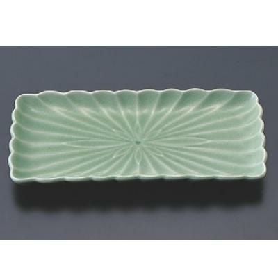 松花堂 菊型長角皿ヒワ