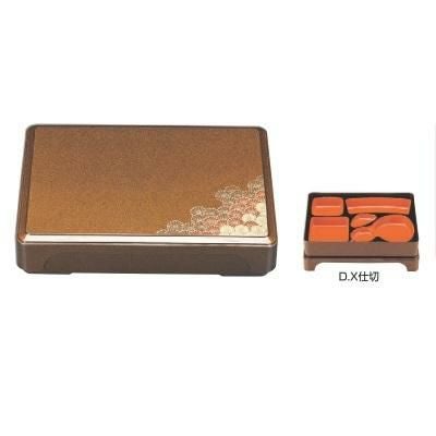 弁当箱 尺2寸徳川箱膳重厚型梨地二色菊(D.X仕切付)