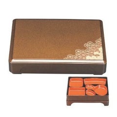弁当箱 尺3寸徳川箱膳重厚型梨地二色菊(D.X仕切付)