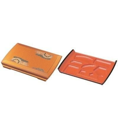 弁当箱 宝来弁当金梨地御所車(プレート朱天黒)セット