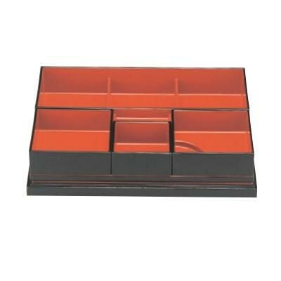 松花堂 尺2寸吹寄会席松花堂黒布目天朱全セット