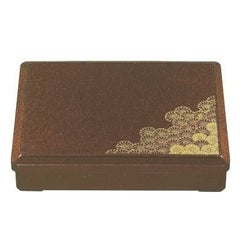 弁当箱 尺1寸長手三里弁当梨地二色菊(仕切付)