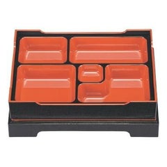 松花堂 尺1寸長手御膳布目松花堂黒天朱(仕切付)