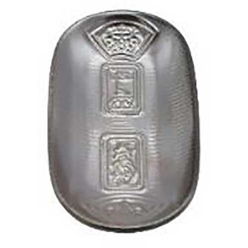 【飲食店定番】開運小判皿 白金M 13×7.3×h1.5cm