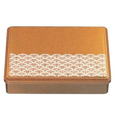 弁当箱 9寸長手弁当金梨地青海波(仕切付)