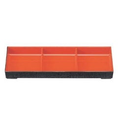 弁当箱 ニュー布目長手弁当用3ツ仕切黒内朱