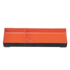 弁当箱 ニュー布目長手弁当用タレ付黒内朱