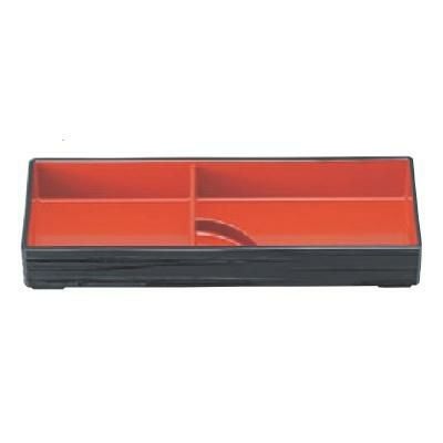 弁当箱 宴弁当用タレ付黒ヘギ目内朱