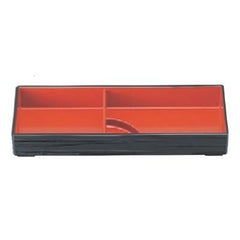 弁当箱 宴弁当用タレ付黒ヘギ目内朱