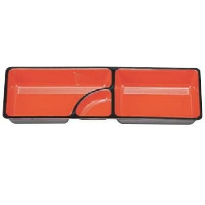 弁当箱 尺0寸武蔵野弁当用大仕切朱天黒1ケ