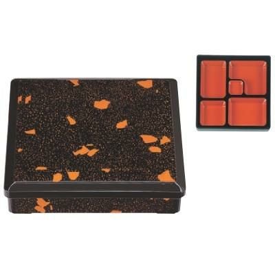 弁当箱 D.X尺0寸角三里弁当金箔(仕切付)