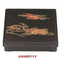 弁当箱 D.X8寸角弁当茶パール扇面(仕切別)
