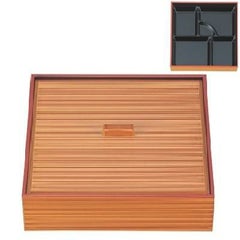 弁当箱 8寸武蔵野弁当春慶(黒塗仕切付)