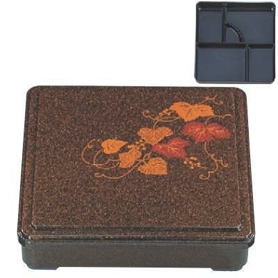 弁当箱 7.5寸角弁当パールツタ(固定仕切)