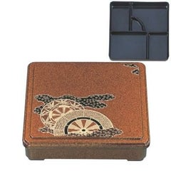 弁当箱 7.5寸角弁当梨地御所車(固定仕切)