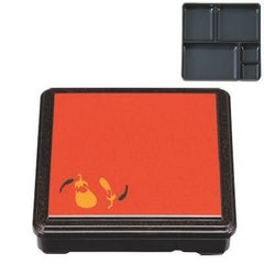 弁当箱 7寸角葵弁当朱パールなす(固定仕切)