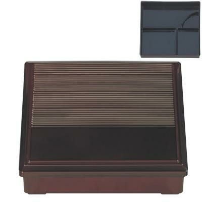 弁当箱 7寸角千筋弁当溜(固定仕切)