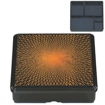 弁当箱 新7寸角固定弁当金網目(固定仕切)