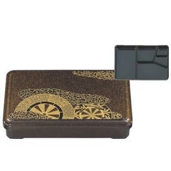 弁当箱 9寸元禄弁当梨地御所車(固定仕切)