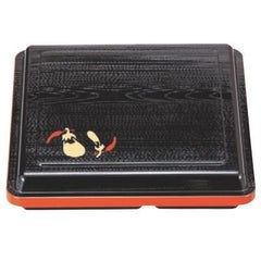 弁当箱 赤坂弁当黒新木目なす内朱