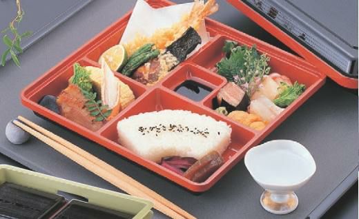 弁当箱 赤坂弁当黒新木目なす内朱