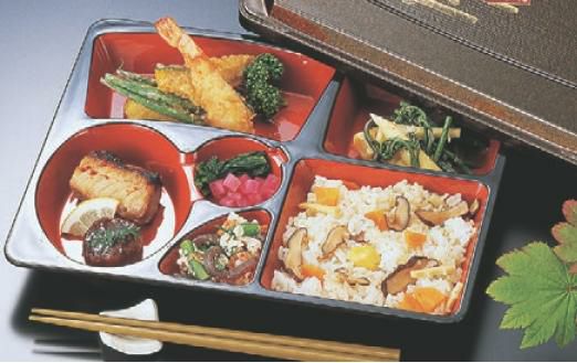 弁当箱 尺0寸隅切給食弁当梨地扇面