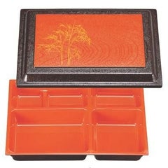 弁当箱 9寸長角木目弁当パール竹林オヤ内朱