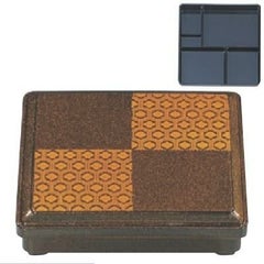 弁当箱 耐熱7寸長手固定弁当梨地亀甲