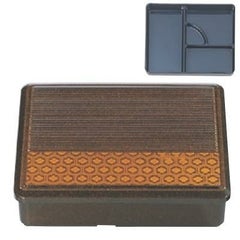 弁当箱 耐熱8寸長手千筋固定弁当梨地亀甲