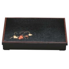 松花堂 耐熱ニュー尺3寸木目松花堂黒木目ツタ(身・蓋) SH塗