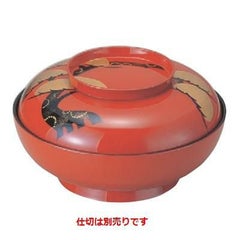 弁当箱 尺0寸御殿盛込椀老松内黒塗手描蒔絵(仕切別)