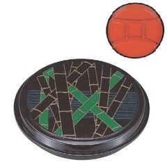 弁当箱 丸オードブル弁当茶パール竹内朱(仕切固定)