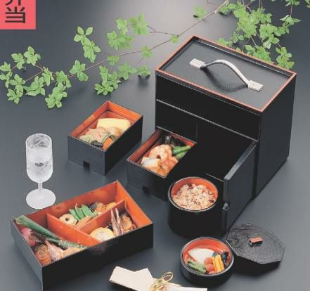 野立弁当中箱用長皿朱1個