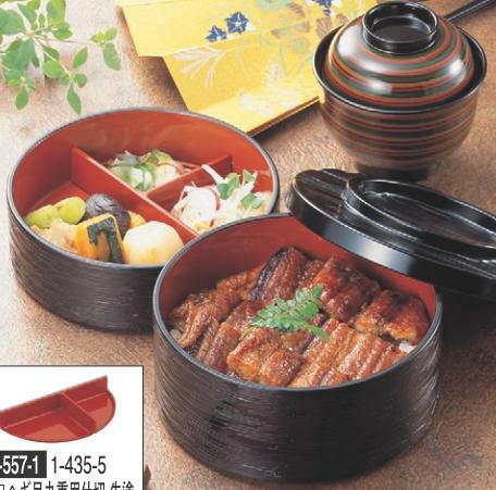 丼重 5.5寸ヘギ目丸重溜内朱塗5.5寸ヘギ目丸重用下段(深型オヤ)溜内朱