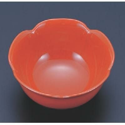 松花堂 朝顔深鉢洗朱