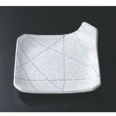 松花堂 一方上がり皿ラスターブルー一珍