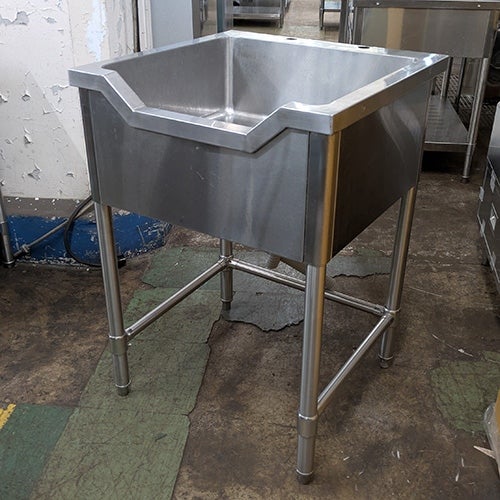 中古】舟形シンク 三方枠 BGなし 幅600×奥行600×高さ850 【送料別途