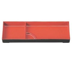 松花堂 尺3寸松花堂用2枚仕切タレ付朱