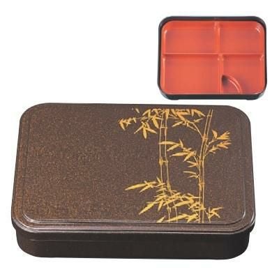 弁当箱 尺0寸長手隅丸弁当パール竹(朱仕切付)