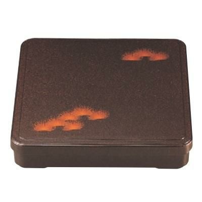 弁当箱 尺1寸角弁当新若松パール(朱天黒仕切付)