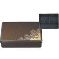 弁当箱 9寸清水弁当梨地二色菊(固定仕切)