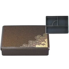弁当箱 9寸清水弁当梨地二色菊(固定仕切)