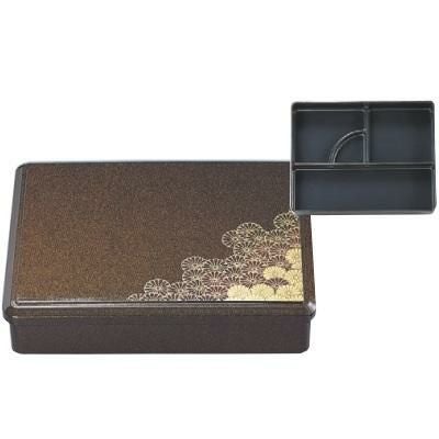 弁当箱 9寸清水弁当梨地二色菊(固定仕切)
