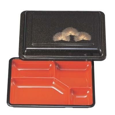 弁当箱 7寸副食入れ梨地若松内朱