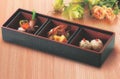 弁当箱 尺2寸長手木目弁当用中子1ヶ朱天黒