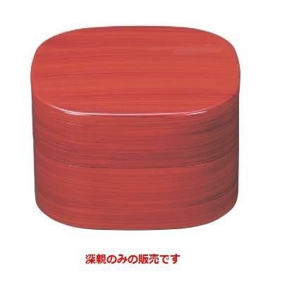 弁当箱 6寸くつわ弁当赤茶刷毛目内黒塗深親赤茶刷毛目内黒塗 幅191 奥行191 高さ65