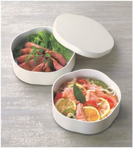 弁当箱 5.5寸福梅弁当白アクア内白塗親白アクア内白塗