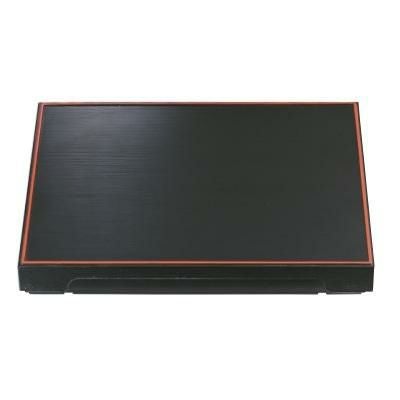 松花堂 尺7寸長手御膳千筋松花堂黒天朱内黒塗(仕切別)(強化ABS)