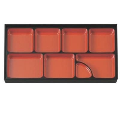 松花堂 尺7寸松花堂弁当用D.X仕切朱天黒(1枚仕切)